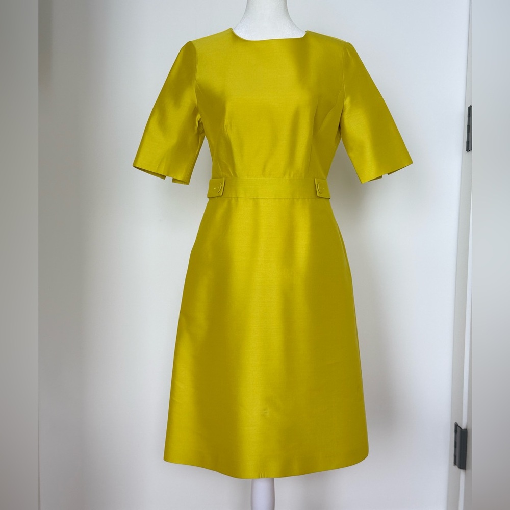 Iconic LK Bennett Bally Silk-Wool Yellow Dress